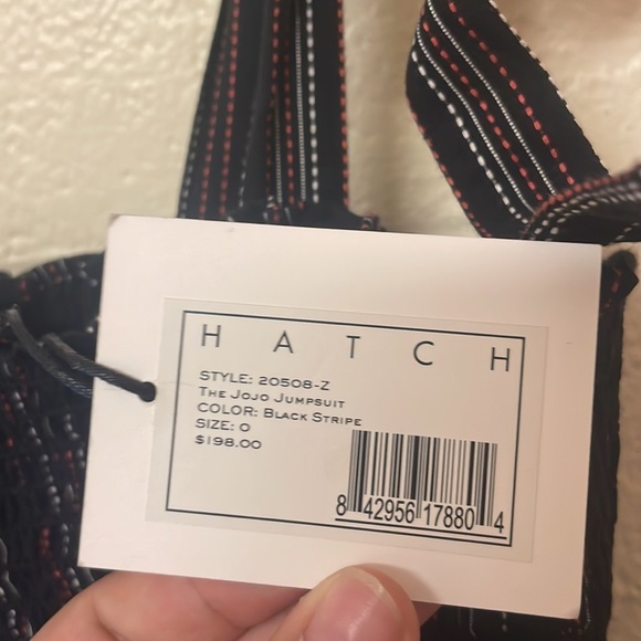 NWT HATCH Jojo Smocked Jumpsuit Striped Bow - Picture 11 of 13